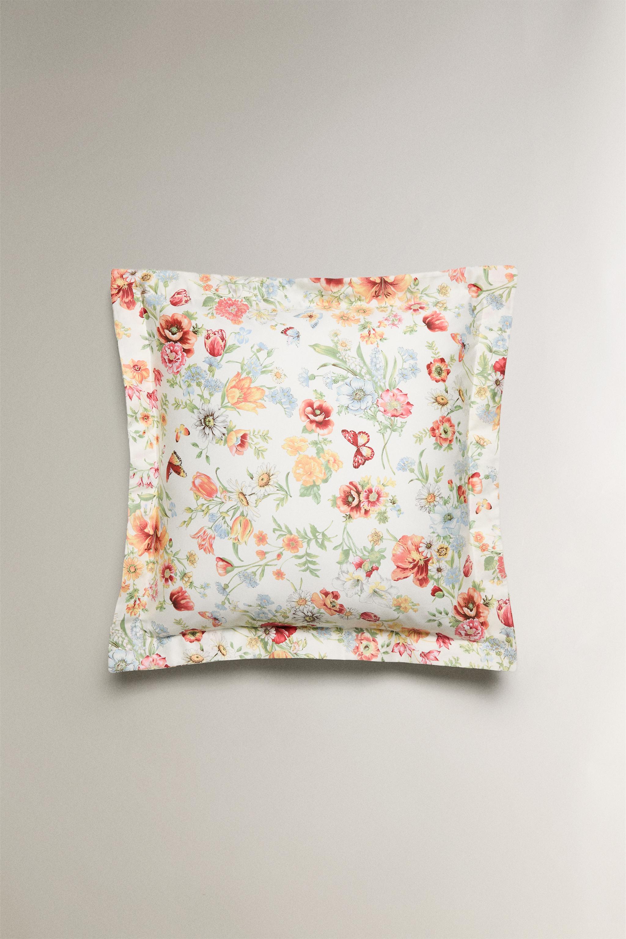 FLORAL PRINT SATEEN PILLOWCASE